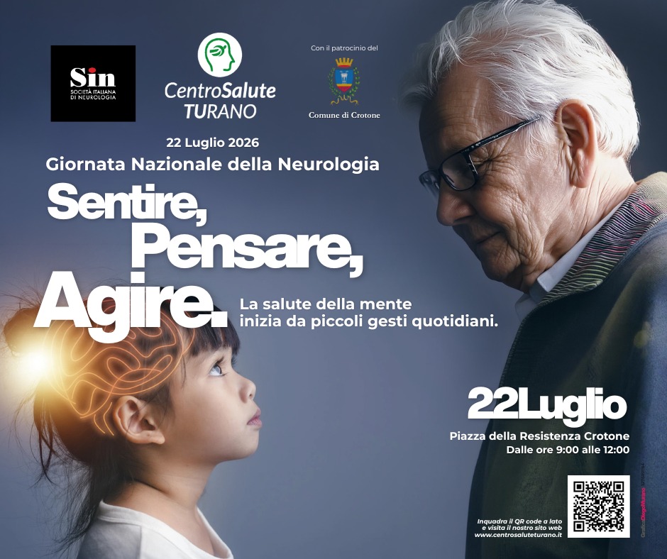 Home 1 Giornata Nazionale della Neurologia 2026 a Crotone – locandina del Centro Salute Turano